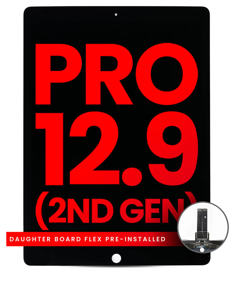 Premium Display with aftermarket multi-touch for  iPad Pro 12.9" 2 Gen. board flex pre installed (Black)