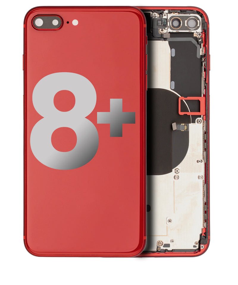 BACK HOUSING SMALL COMPONENTS PRE-INSTALLED FOR IPHONE 8 PLUS RED ORIGINAL PULLED GRADE A