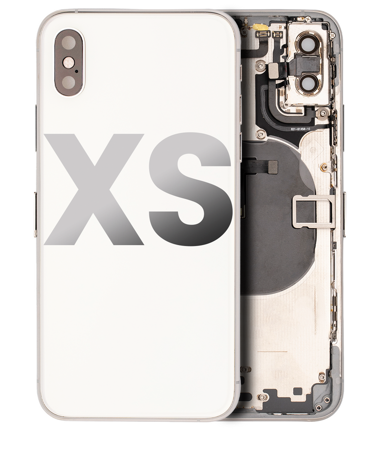 Scocca con pulsanti di accensione e volume pre-installati per iPhone XS (versione internazionale) (usato pari al nuovo OEM: Grado A) (Argento)