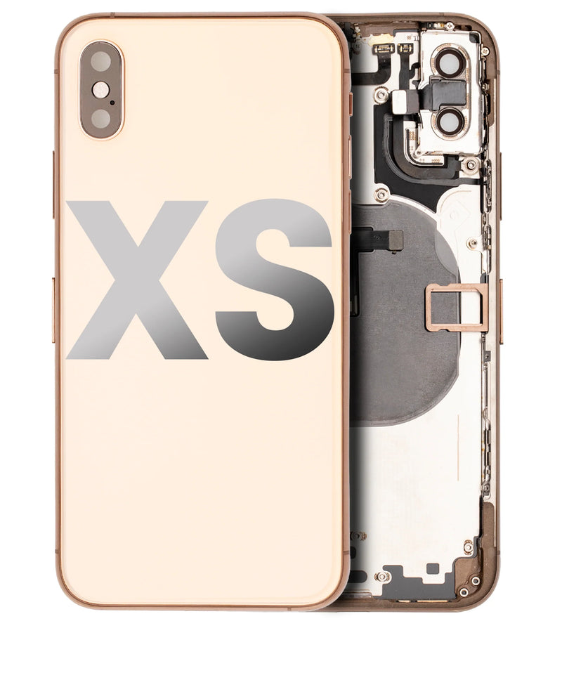 Back Housing Small Components Pre-Installed For IPhone XS (Used OEM Pull: Grade A) (Gold)