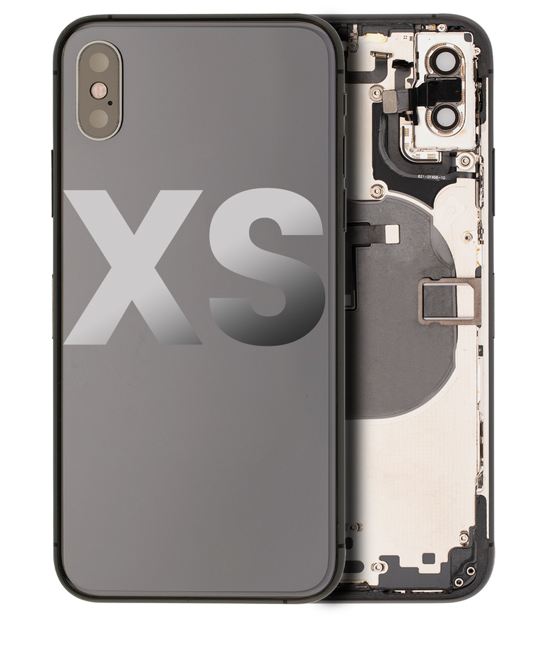Scocca con pulsanti di accensione e volume pre-installati per iPhone XS (versione internazionale) (usato pari al nuovo OEM: Grado A) (Nero)