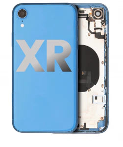 BACK HOUSING SMALL COMPONENTS PRE-INSTALLED FOR IPHONE XR BLUE ORIGINAL PULLED GRADE A