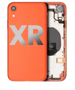 BACK HOUSING SMALL COMPONENTS PRE-INSTALLED FOR IPHONE XR CORAL ORIGINAL PULLED GRADE A