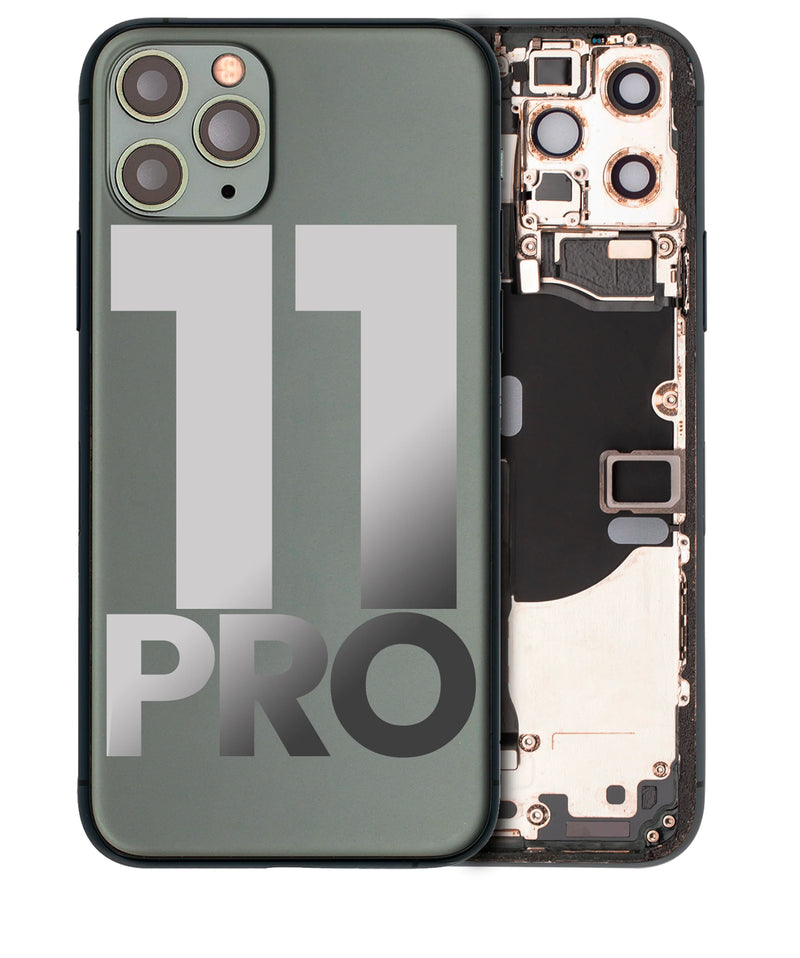 Scocca con pulsanti di accensione e volume pre-installati per iPhone 11 Pro (versione internazionale) (usato pari al nuovo OEM: Grado A) (Verde Notte)