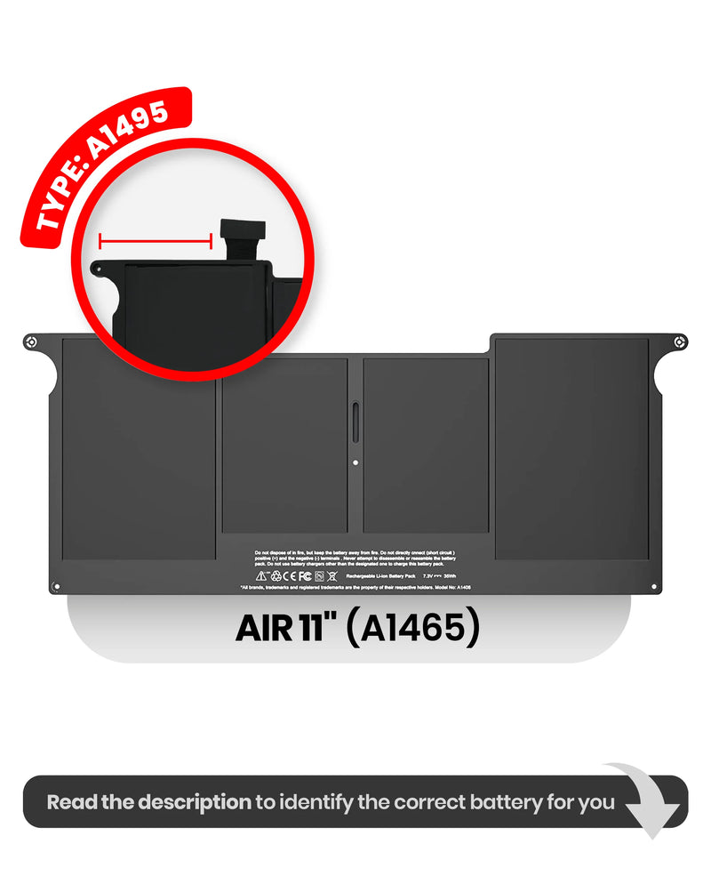 PREMIUM BATTERY A1495 FOR MACBOOK AIR 11" A1465 (MID 2013-EARLY 2015)