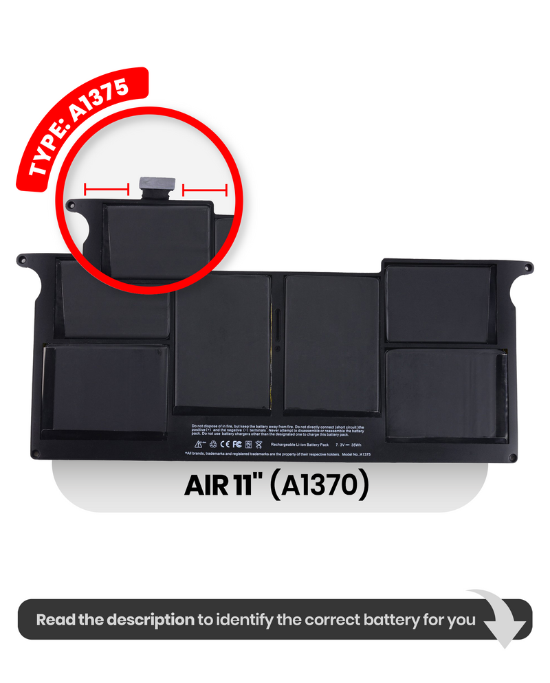 PREMIUM BATTERY A1375 FOR MACBOOK AIR 11" A1370 (LATE 2010)