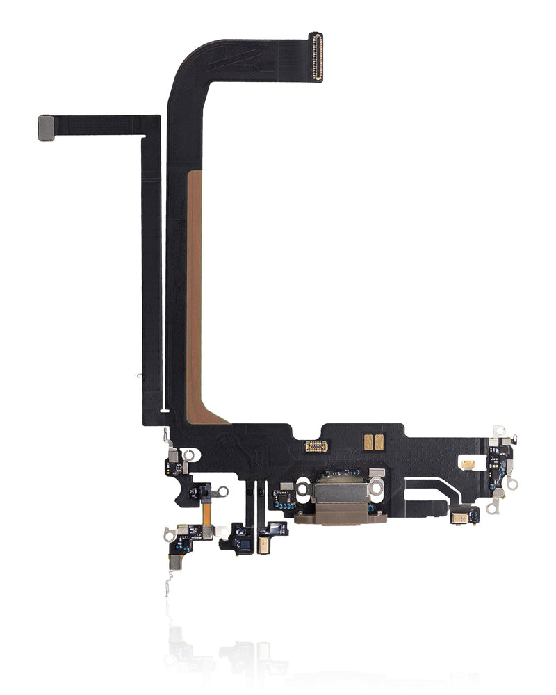 CHARGING PORT FLEX CABLE FOR IPHONE 13 PRO MAX (USED OEM PULL) (GOLD)