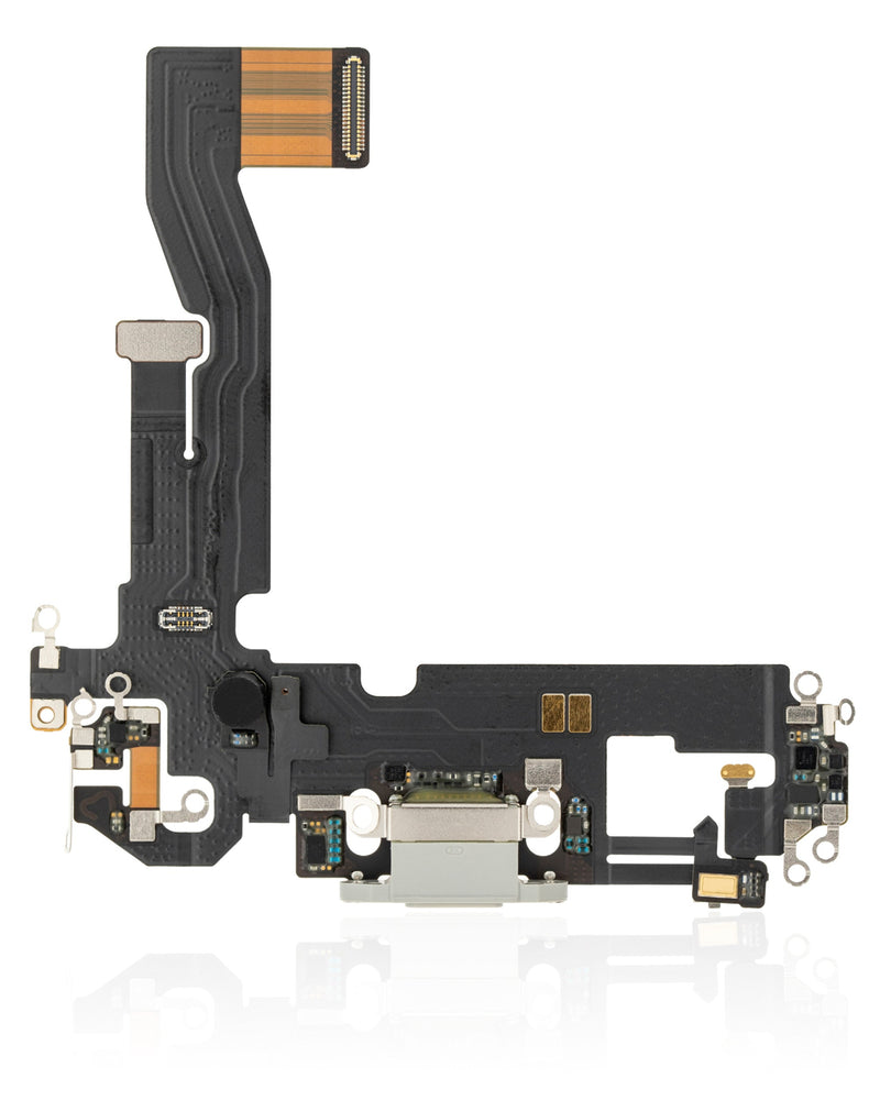 Charging Port Flex Cable Compatible For IPhone 12 / 12 Pro (Used OEM Pull) (White)