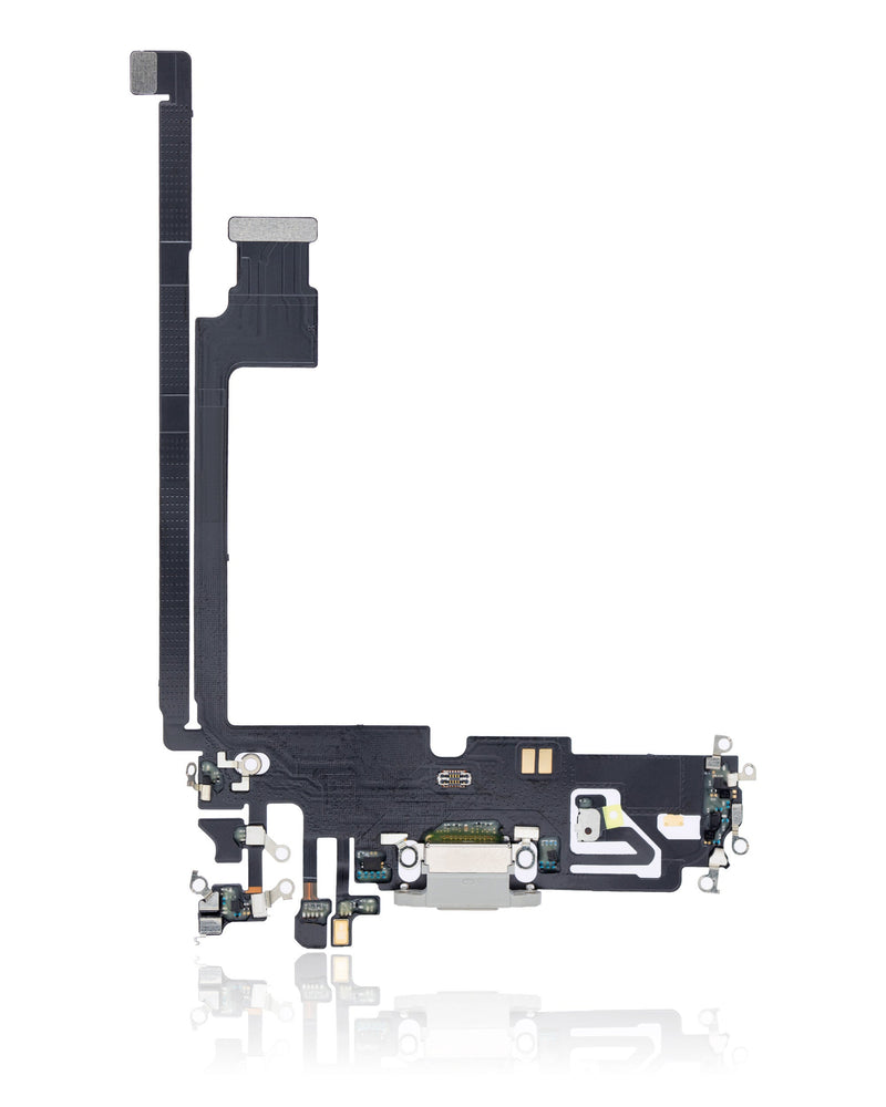 Charging Port Flex Cable Compatible For IPhone 12 Pro Max (Used OEM Pull) (Silver)