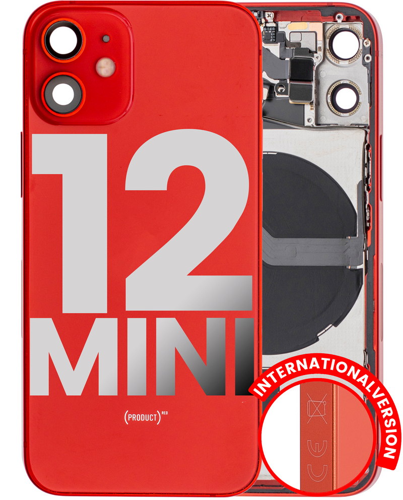Scocca con pulsanti di accensione e volume pre-installati per iPhone 12 Mini (versione internazionale) (usato pari al nuovo OEM: Grado A) (Rosso)