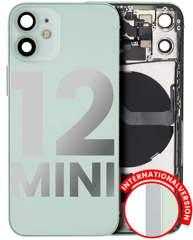 BACK HOUSING SMALL COMPONENTS PRE-INSTALLED FOR IPHONE 12 MINI GREEN ORIGINAL PULLED GRADE A