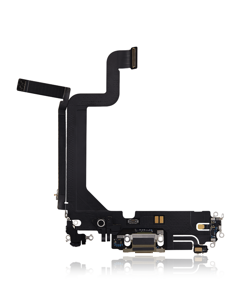 Charging Port Flex Cable Compatible For IPhone 14 Pro (Used OEM Pull) (Gold)