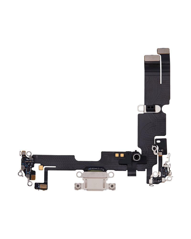 Charging Port Flex Cable Compatible For IPhone 14 Plus (Used OEM Pull) (Starlight)