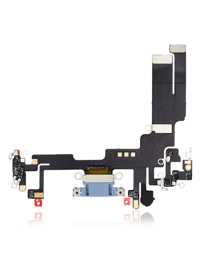 Charging Port Flex Cable Compatible For IPhone 14 (Used OEM Pull) (Blue)