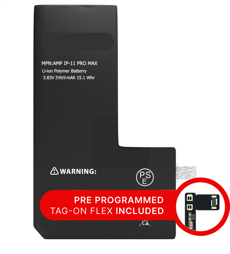 Replacement Battery Core With Universal Tag-On Flex Compatible For IPhone 11 Pro Max (Spot Welding Required) (AmpSentrix Core)