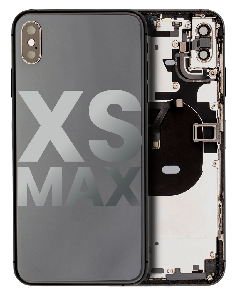 Back Housing Small Components Pre-Installed For IPhone XS Max (Used OEM Pull: Grade A) (Space Gray)