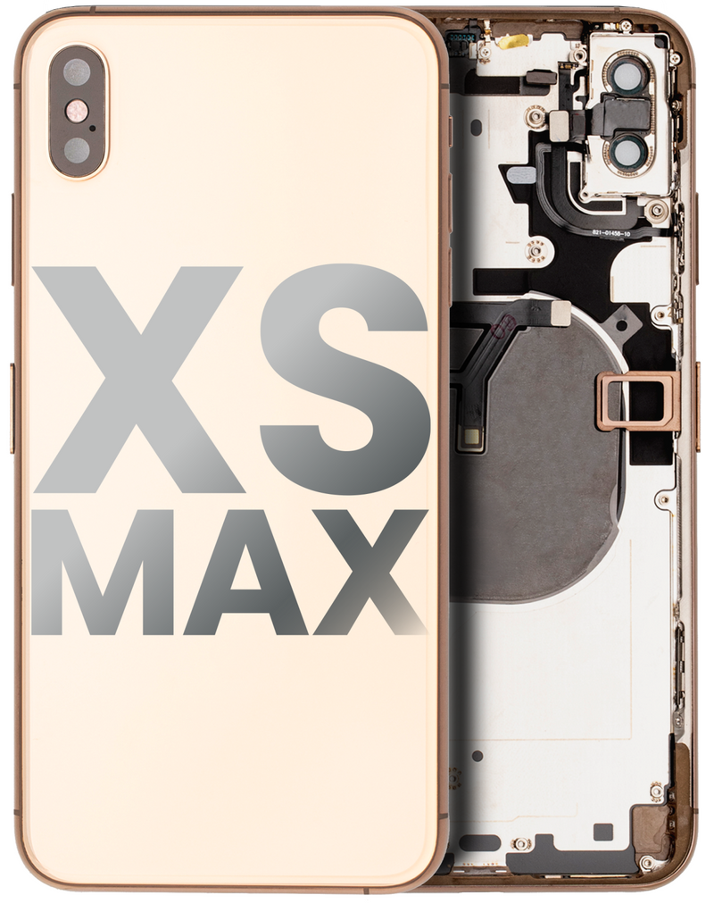 Back Housing Small Components Pre-Installed For IPhone XS Max (Used OEM Pull: Grade A) (Gold)